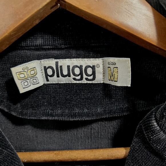 Vintage Y2K Jacket Womens Medium Black Corduroy Coat Plugg 90s - Picture 3 of 10